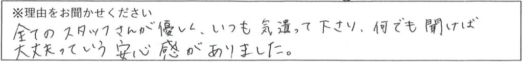 病棟スタッフの対応 画像