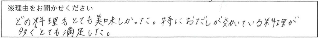 レストランスタッフの対応 画像