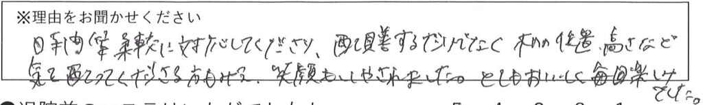 レストランスタッフの対応 画像