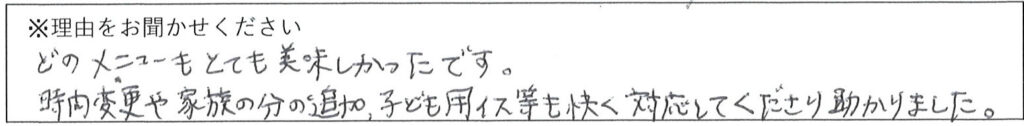 レストランスタッフの対応 画像