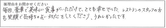 レストランスタッフの対応 画像
