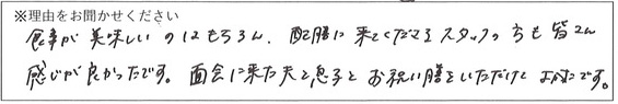 レストランスタッフの対応 画像