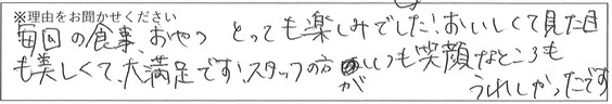 レストランスタッフの対応 画像
