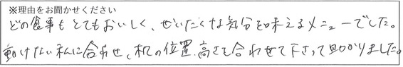 レストランスタッフの対応 画像
